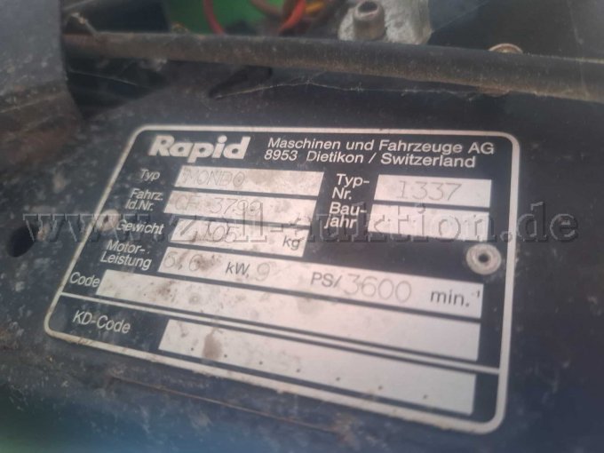 1 Motorfräse Rapid Mondo 1337 – foto 3 – kavel bij Zoll-Auktion, Radolfzell am Bodensee