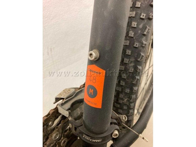 Am Sitzrohr angebrachte Rahmengröße