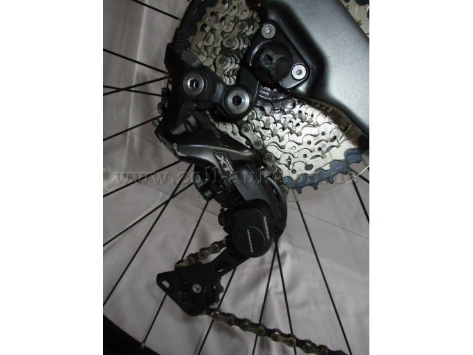 Teilansicht Hinterrad mit Shimano XT Dynasys11 Schaltwerk