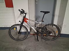Mountenbike silber/rot Seitenansicht