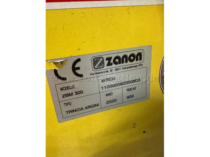 Zanon ZBM 300, Typenschild