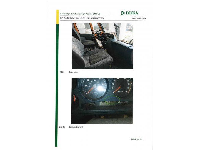 Fahrerkabine innen,
Tacho