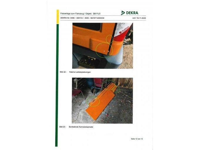 Ecke vorne Rechts,
Bordwände