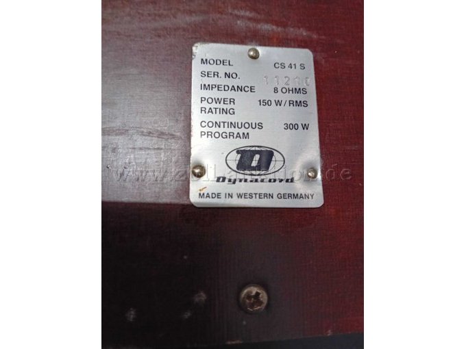 Typenschild Dynacord Box