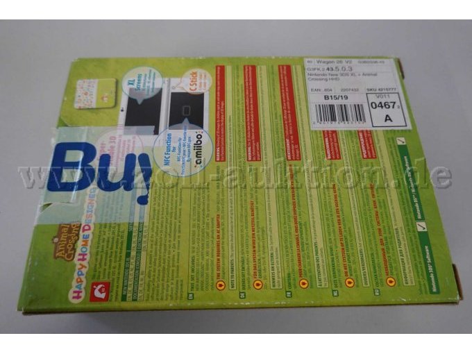 Nintendo 3 DS, Karton Rückseite