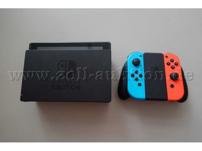 2 Joy-Con Controllern 1x in Neon-Rot und 1x in Neon-Blau incl. einer Dockingstation und einer Joy-Con-Halterung, gebraucht