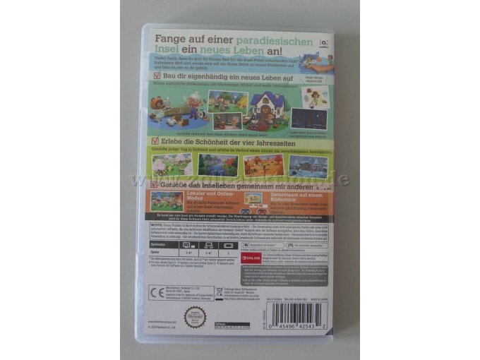 Nintendo Switch Spiel "Animal Crossing New Horizons" OVP Gesamtansicht von hinten
