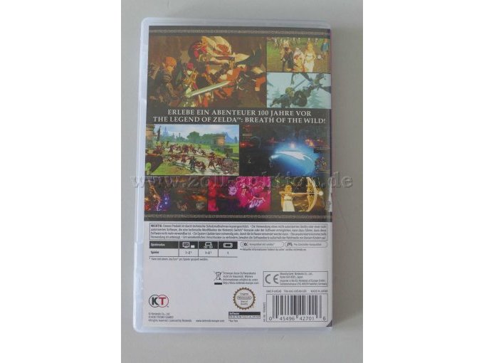 Nintendo Switch Spiel "Hyrule Warriors Zeit der Verheerung", OVP Gesamtansicht von hinten