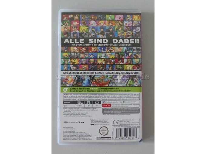 Nintendo Switch Spiel "Super Smash Bros. Ultimate" OVP Gesamtansicht von hinten