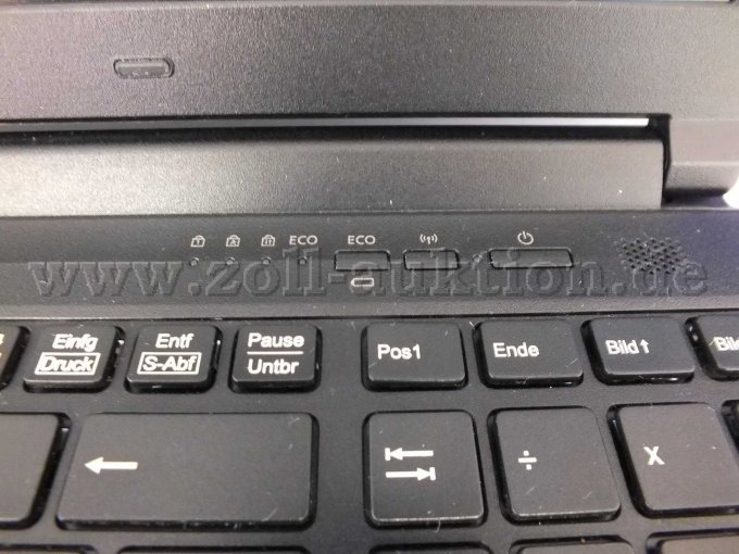 Ansicht der Funktionsleuchten und des Einschalters