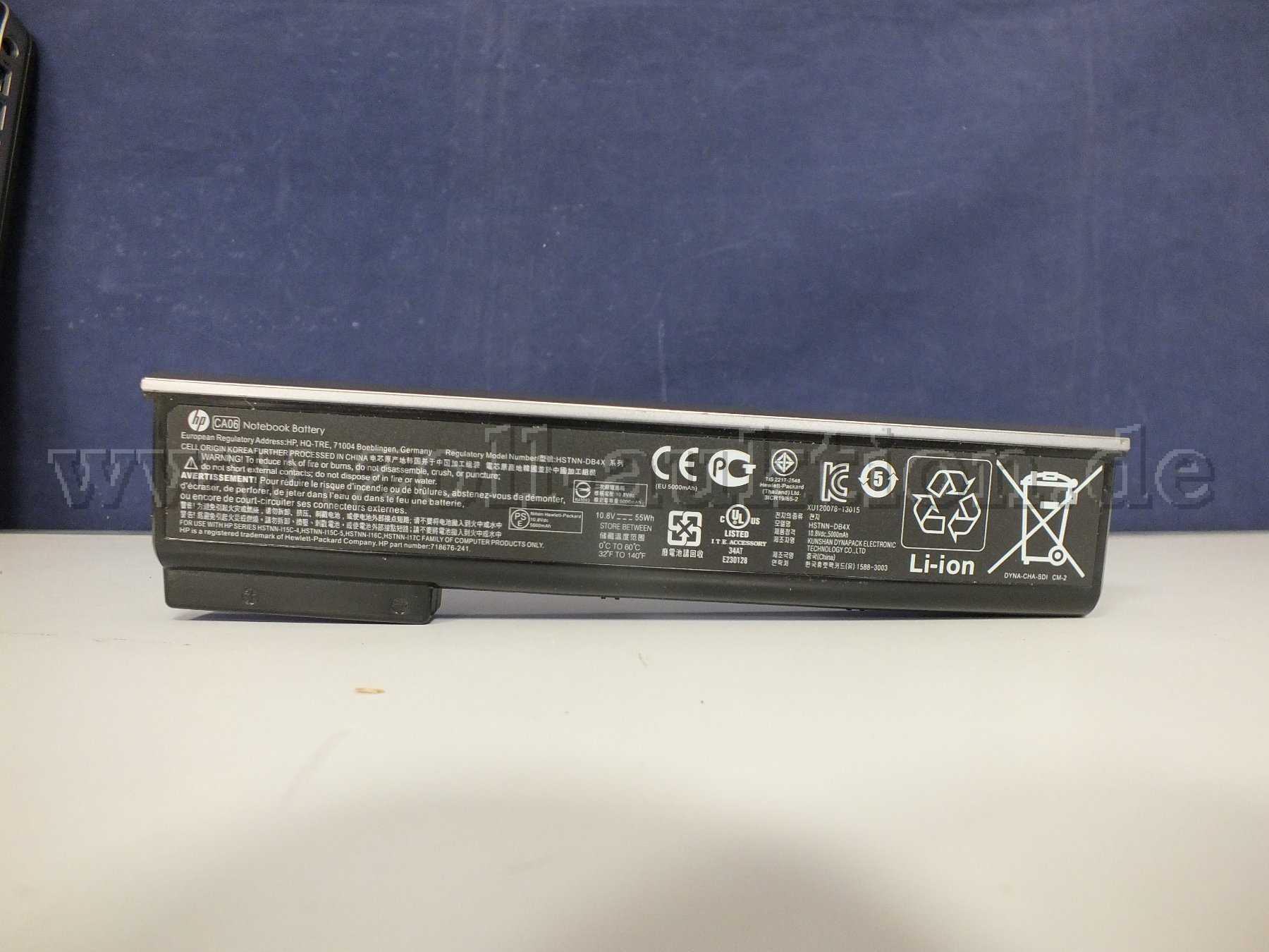 Seitenansicht Akku mit CE- Kennung