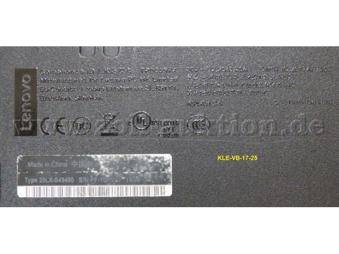 Notebook Typenbezeichnung (Musterbild)