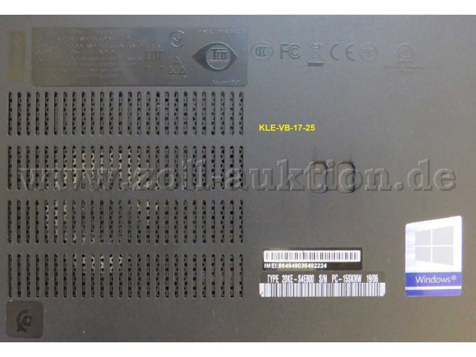 Notebook Informationen (Musterbild)