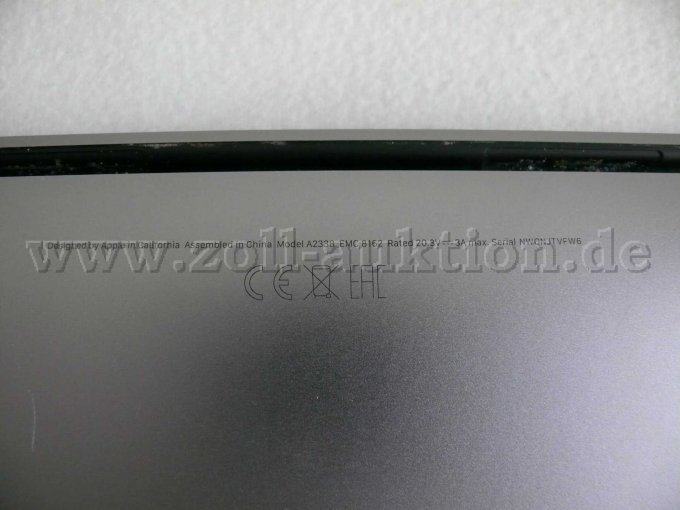 Typenbeschriftung Unterseite