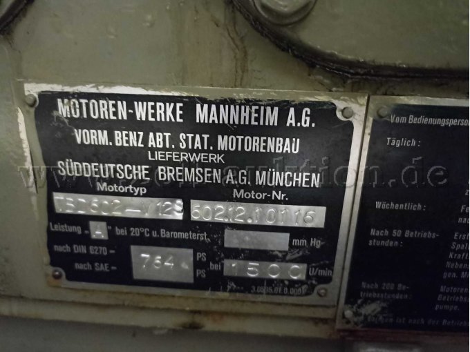 Typenschild
Notstromaggregat