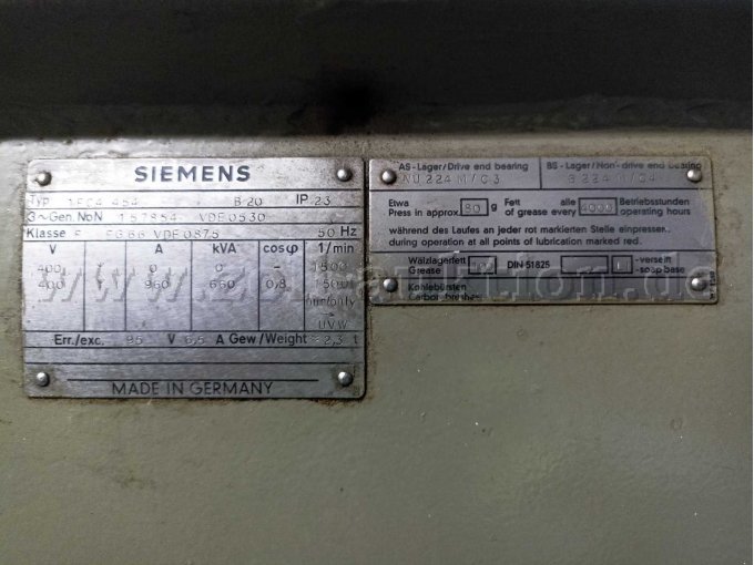 Typenschild
Generator