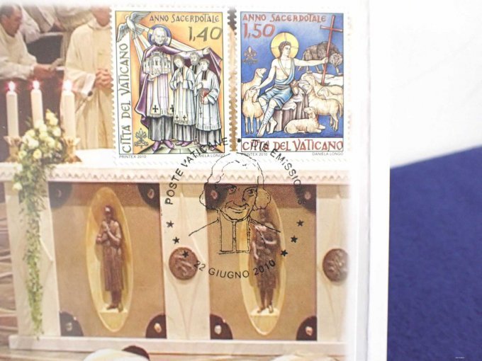 Blick auf die abgestempelten Briefmarken