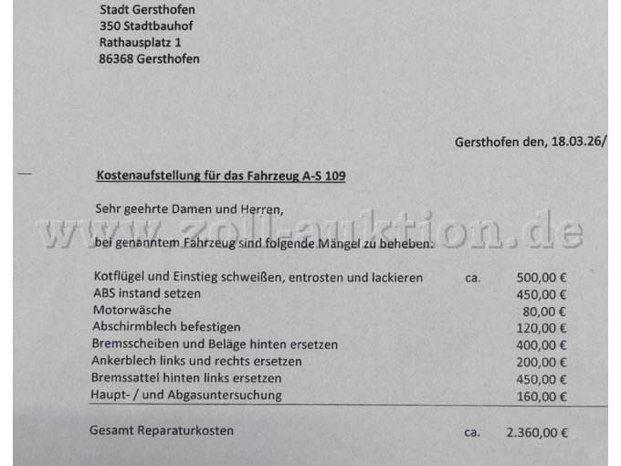 Kostenvoranschlag