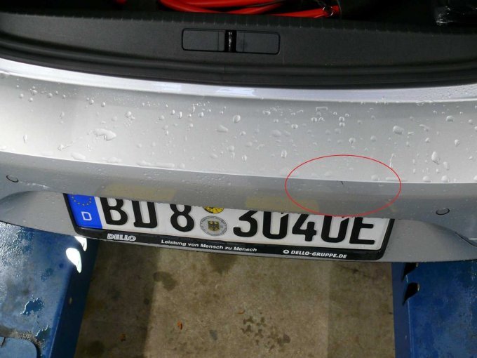 Beispielschaden Lackbeschädigung Ladekante hinten