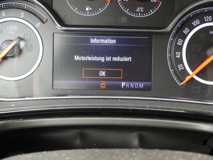Fehlermeldung Motorleistung