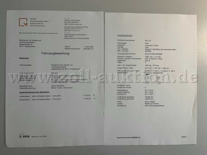 Fahrzeugbewertung S. 1 + 2