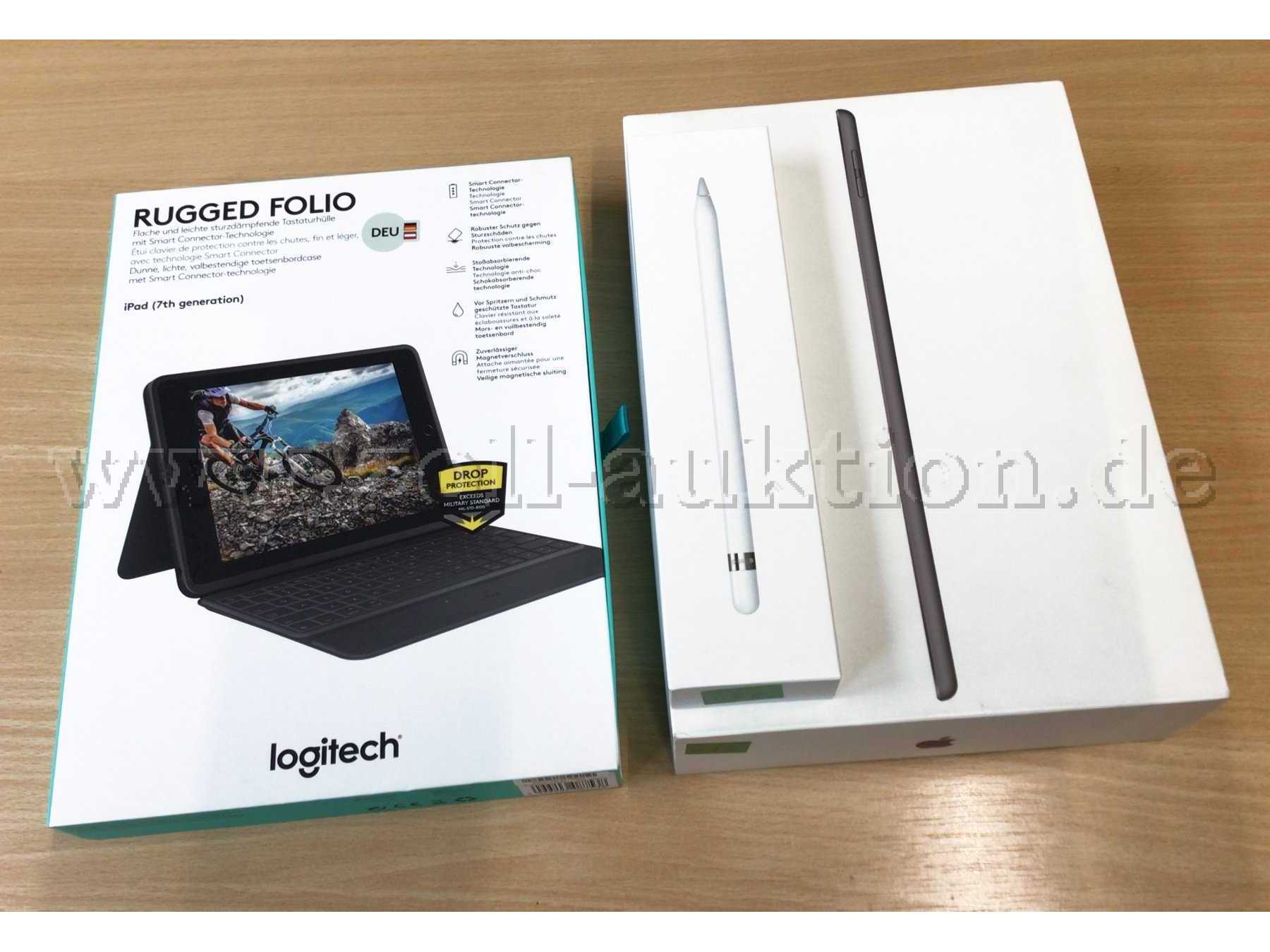 iPad_7, Apple_Pencil_Rugged_Folio_Packungen