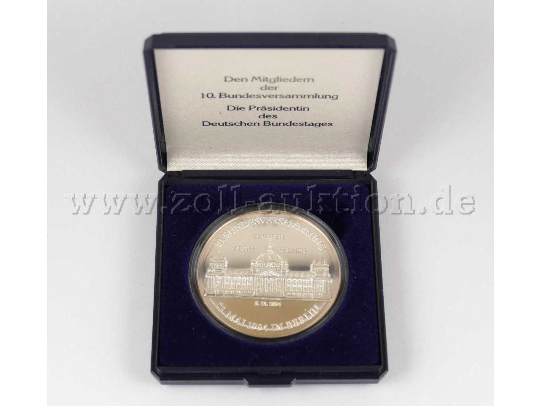 Original König - Medaille -10.Bundesversammlung- im original Etui, 999 Silber