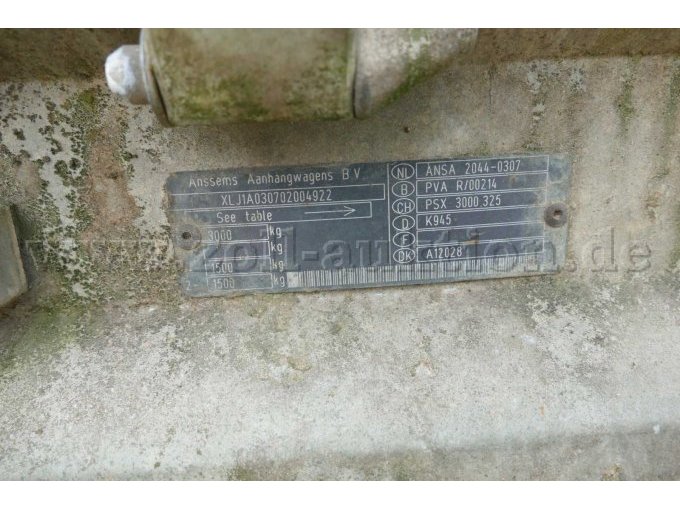 1 open aanhangwagen met dubbele as van Anssems / ongeval- en knutselvoertuig – foto 9 – kavel bij Zoll-Auktion, Wandlitz