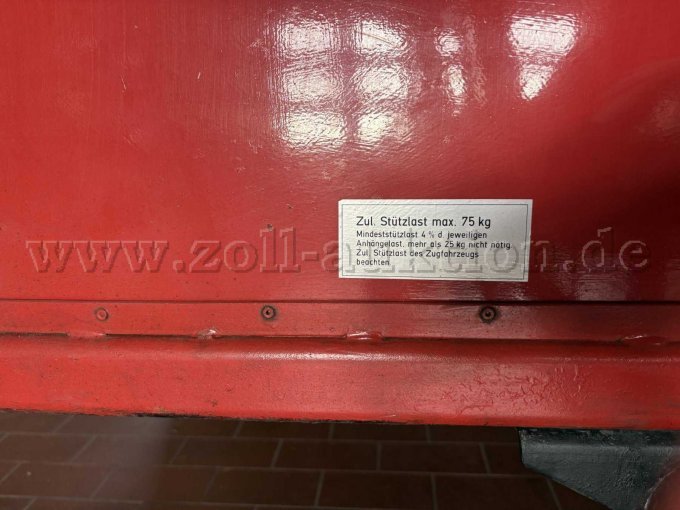 Typenschild Stützlast