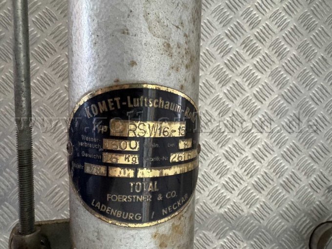 Typenschild Luftschaum Rohr