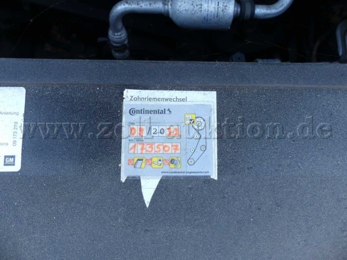 Aufkleber mit Hinweis auf Zahnriemenwechsel