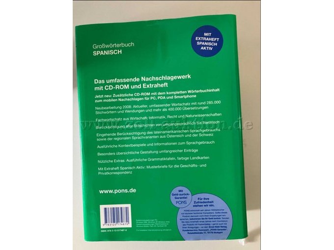 1 PONS Großwörterbuch mit CD-ROM Spanisch (alt, neuwertig) – foto 3 – kavel bij Zoll-Auktion, Mönchengladbach