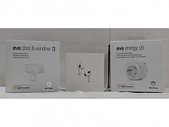 1 Paar Kopfhörer „ Apple“ , 1 smarte Steckdose & 1 Kontaktsensor „eve“