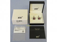 1 Paar Montblanc Sartorial Manschettenknöpfe Edelstahl Red Stripe Edition mit Box