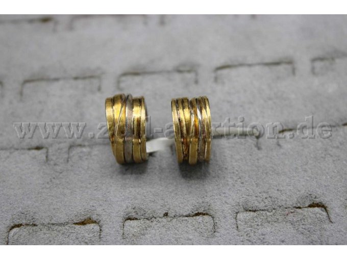 1 Paar Ohrringe "Creolen" aus 900er Gold mit Silber