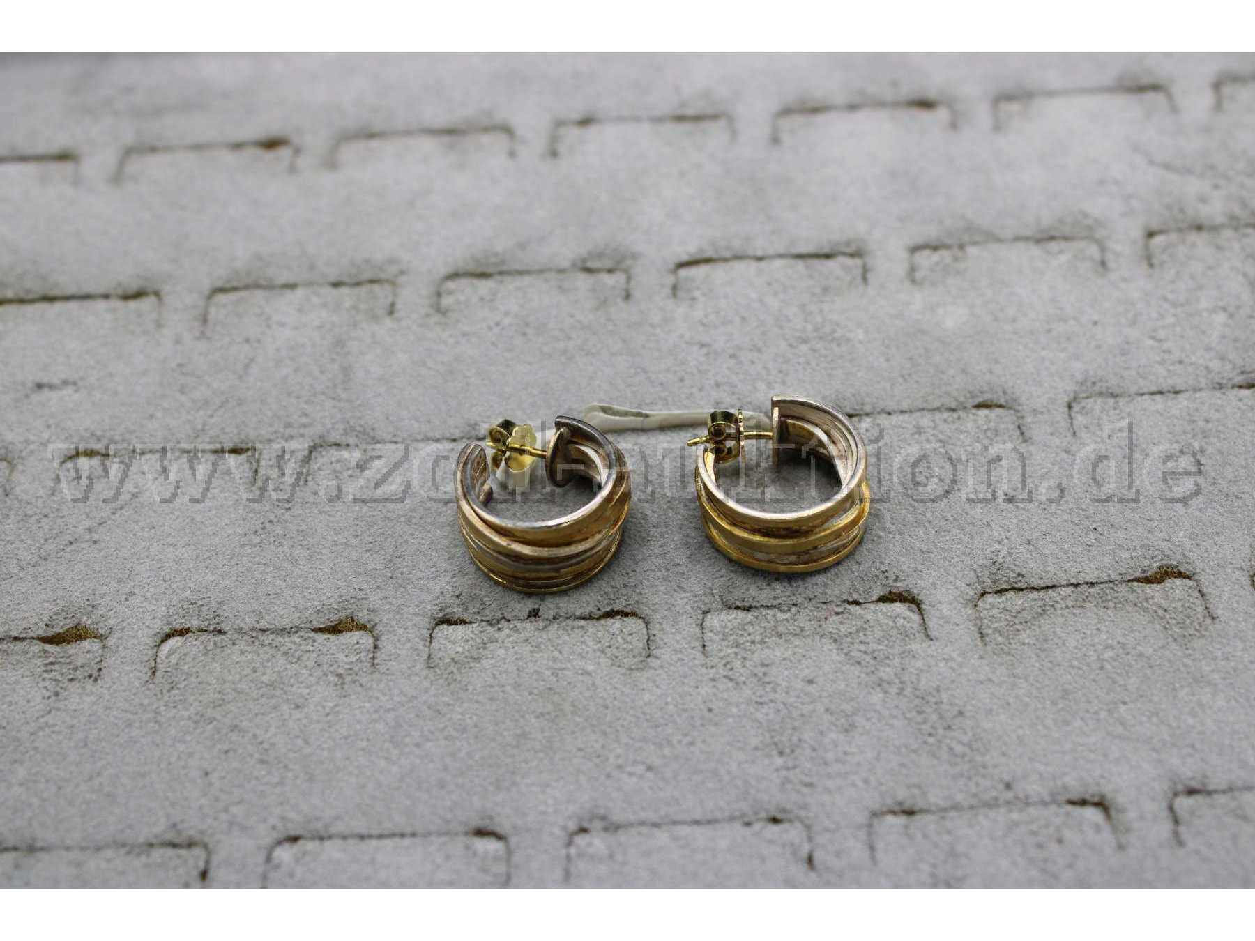 1 Paar Ohrringe "Creolen" aus 900er Gold mit Silber