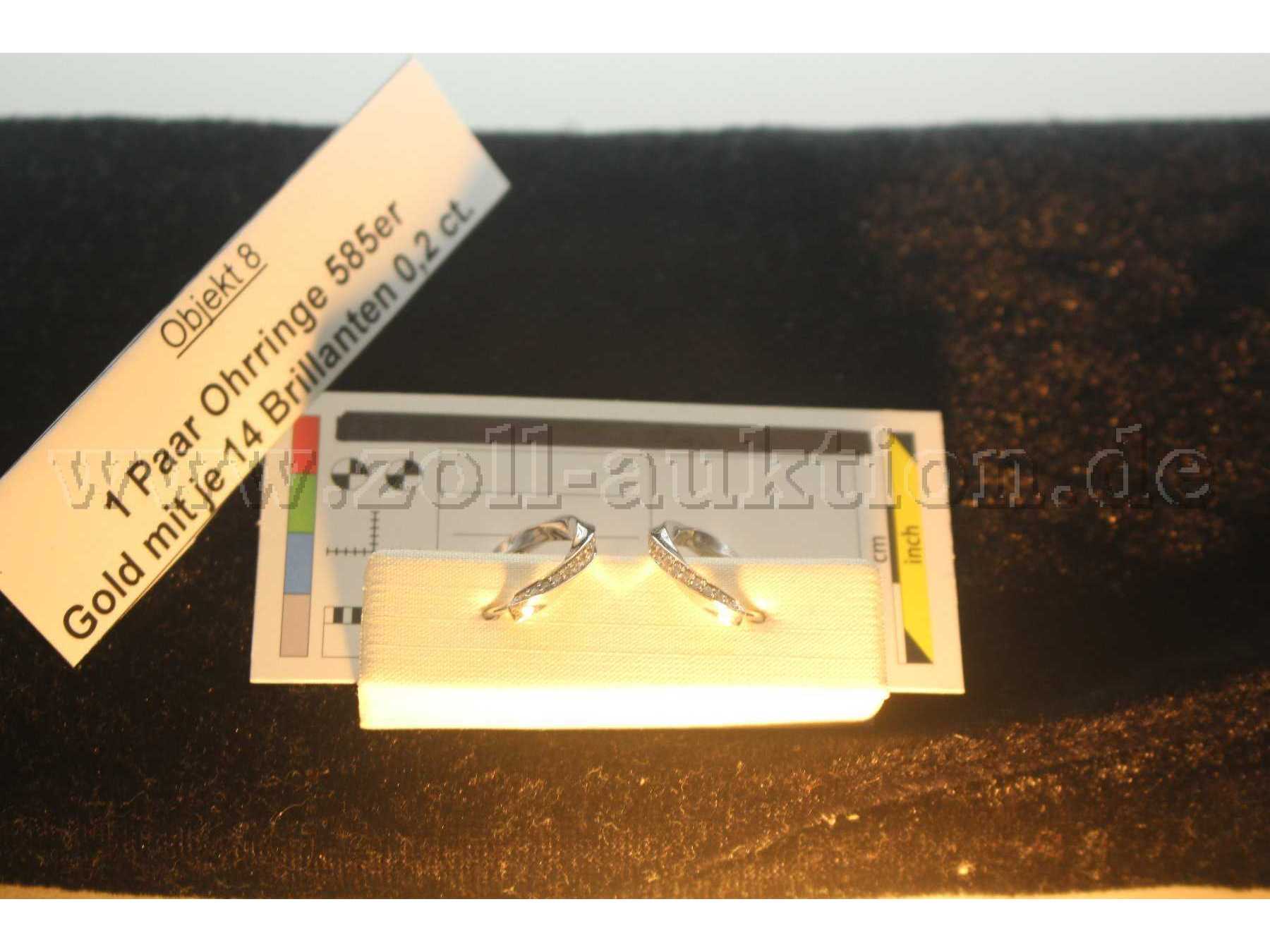 1 Paar Ohrringe 585er Weißgold mit je 14 kleinen Brillanten