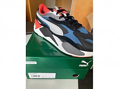Puma RS-X3 Herrensneaker, Größe 41 Karton und Seitenansicht