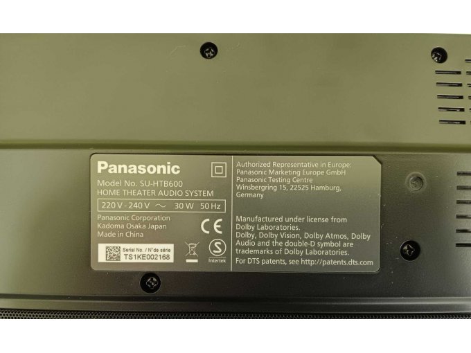 Panasonic Soundbar Modell und CE-Kennzeichnung