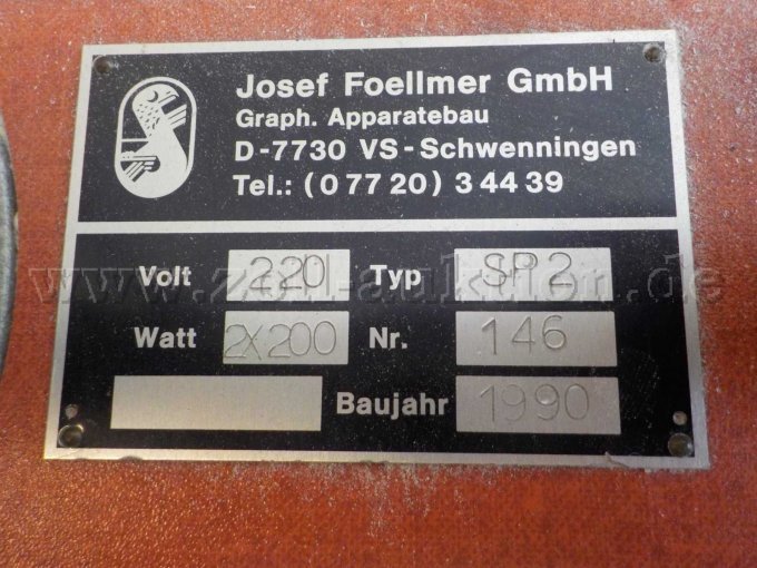Detailbild Typenschild