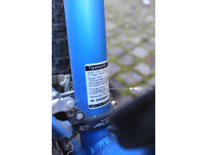 Typenschild - technische Angaben