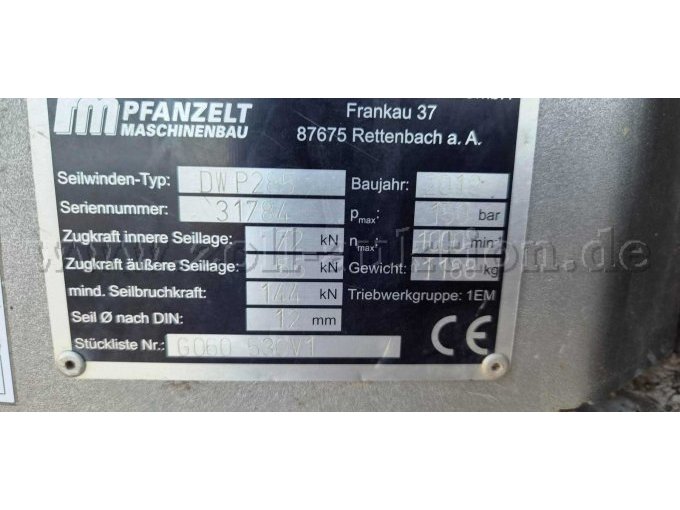 1 Pfanzelt Anbauseilwinde DW P 285, generalüberholt 2026 – foto 7 – kavel bij Zoll-Auktion, Calw