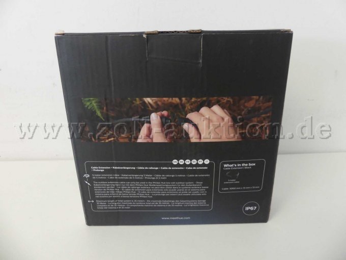 Ansicht Karton Verlängerungskabel von hinten