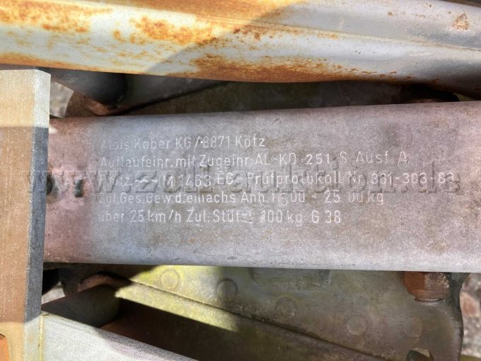 Typenschild Deichsel/Auflaufbremse