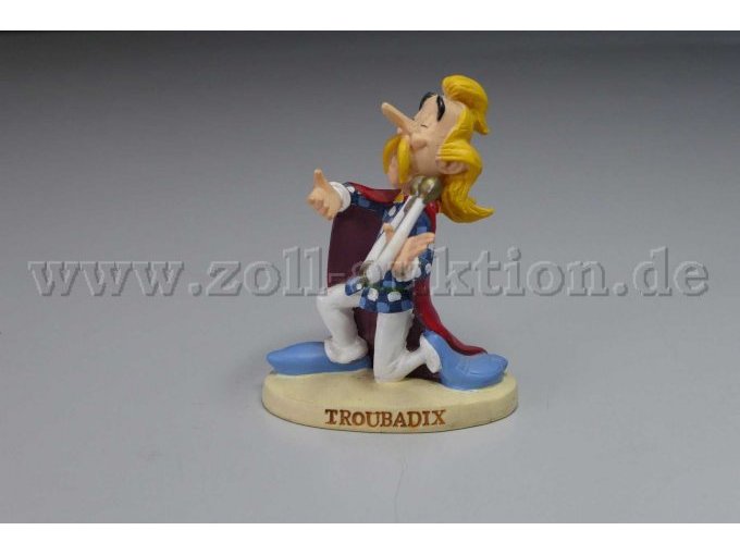 Plastoy Sammelfigur "Troubadix" Gesamtansicht von der linken Seite
