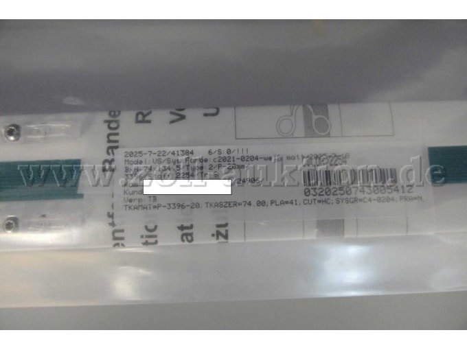 Detailaufnahme der Produktinformationen