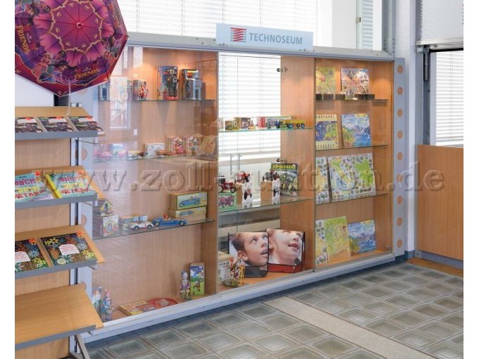 Vitrine mit 8 Glas-Einlegeböden
