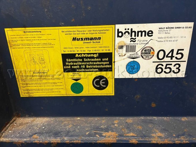 Detailbild TÜV Aufkleber Presscontainer