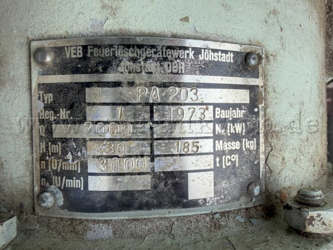 1 Pumpe / Pumpenaggregat PA 203 (1973) VEB Feuerlöschgerätewerk Jöhstadt – foto 5 – kavel bij Zoll-Auktion, Großräschen