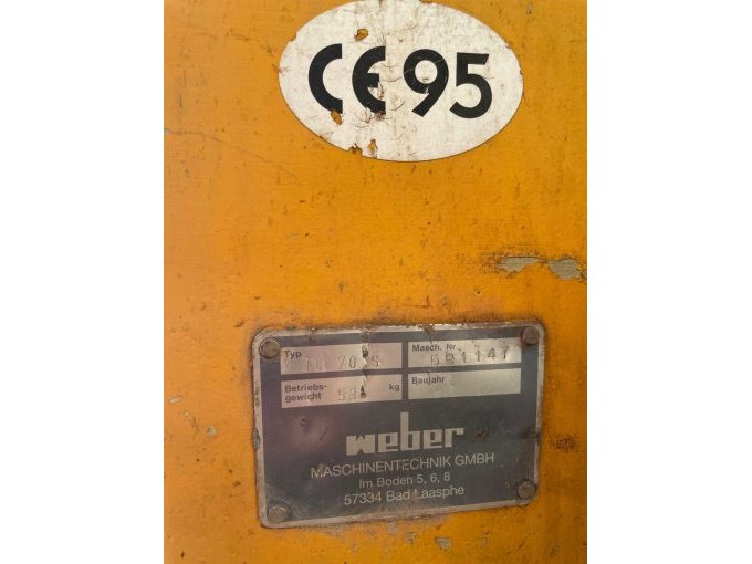 Typenschild Rüttelplatte und CE-Kennzeichnung